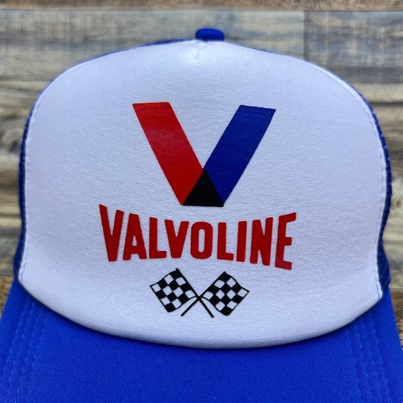Valvoline Racing Mens Trucker Hat Blue Snapback Nascar Drag Race Motor Oil Cap - Picture 3 of 8